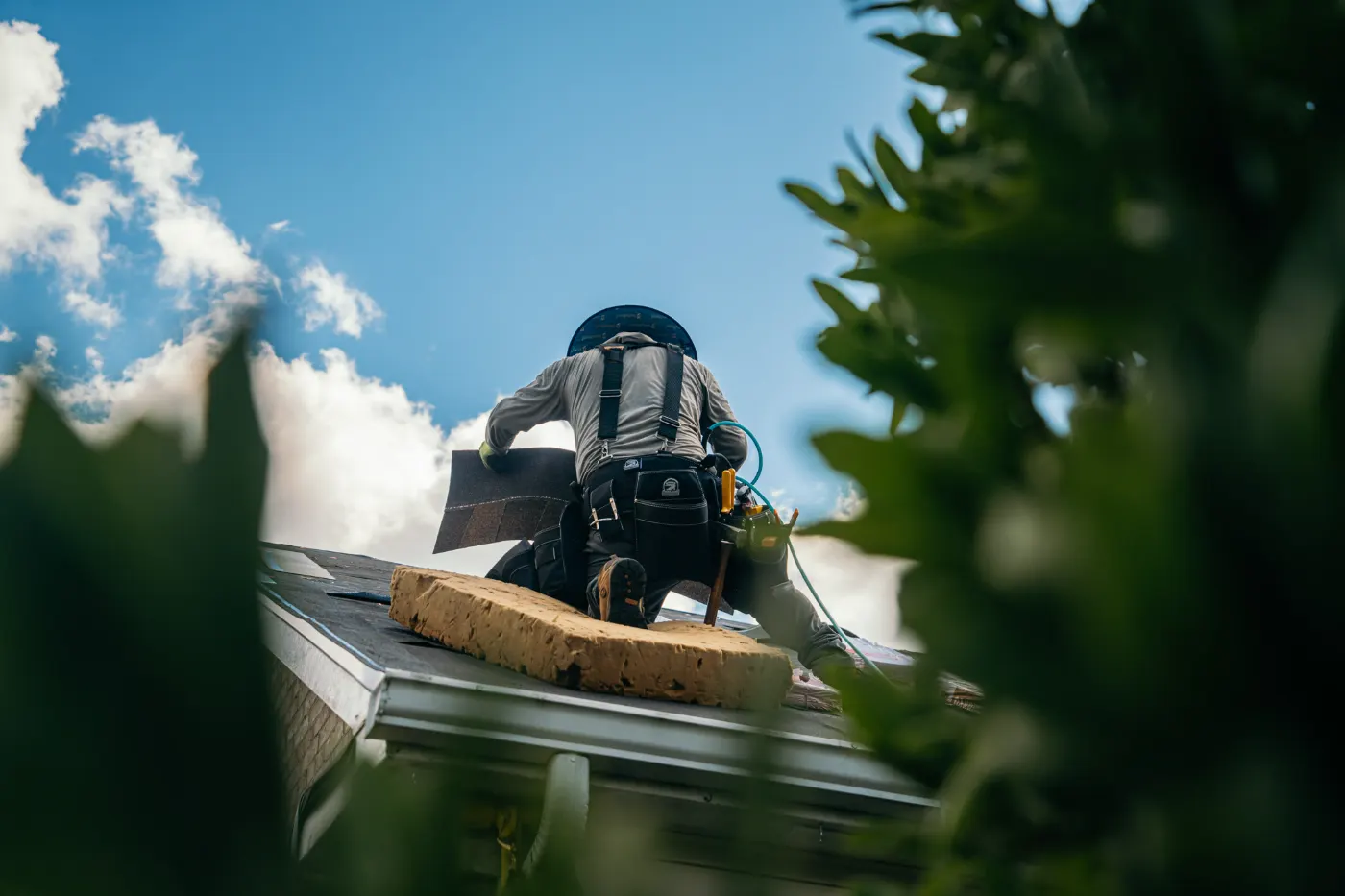 Tarping and dry-in on a Glenwood commercial roof